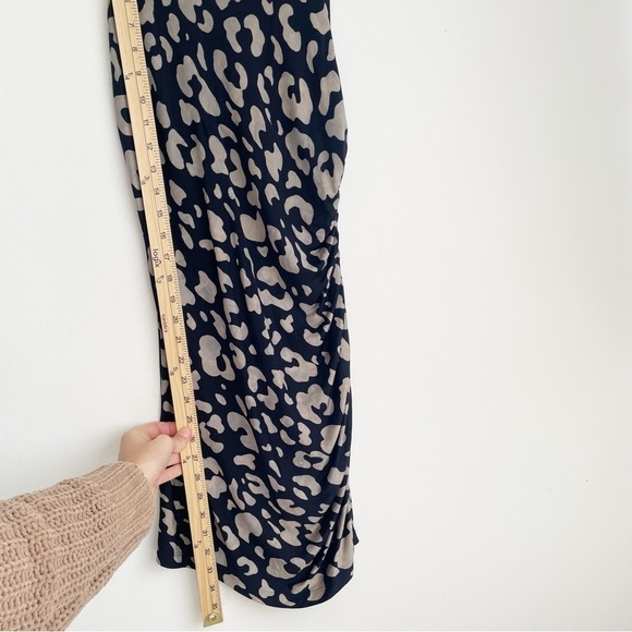 JAYGODFREY leopard animal print silk mini dress zipper back black 6 mob wife - Picture 12 of 13